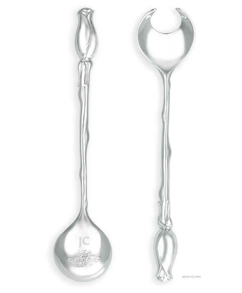 Rose Salad Server Set